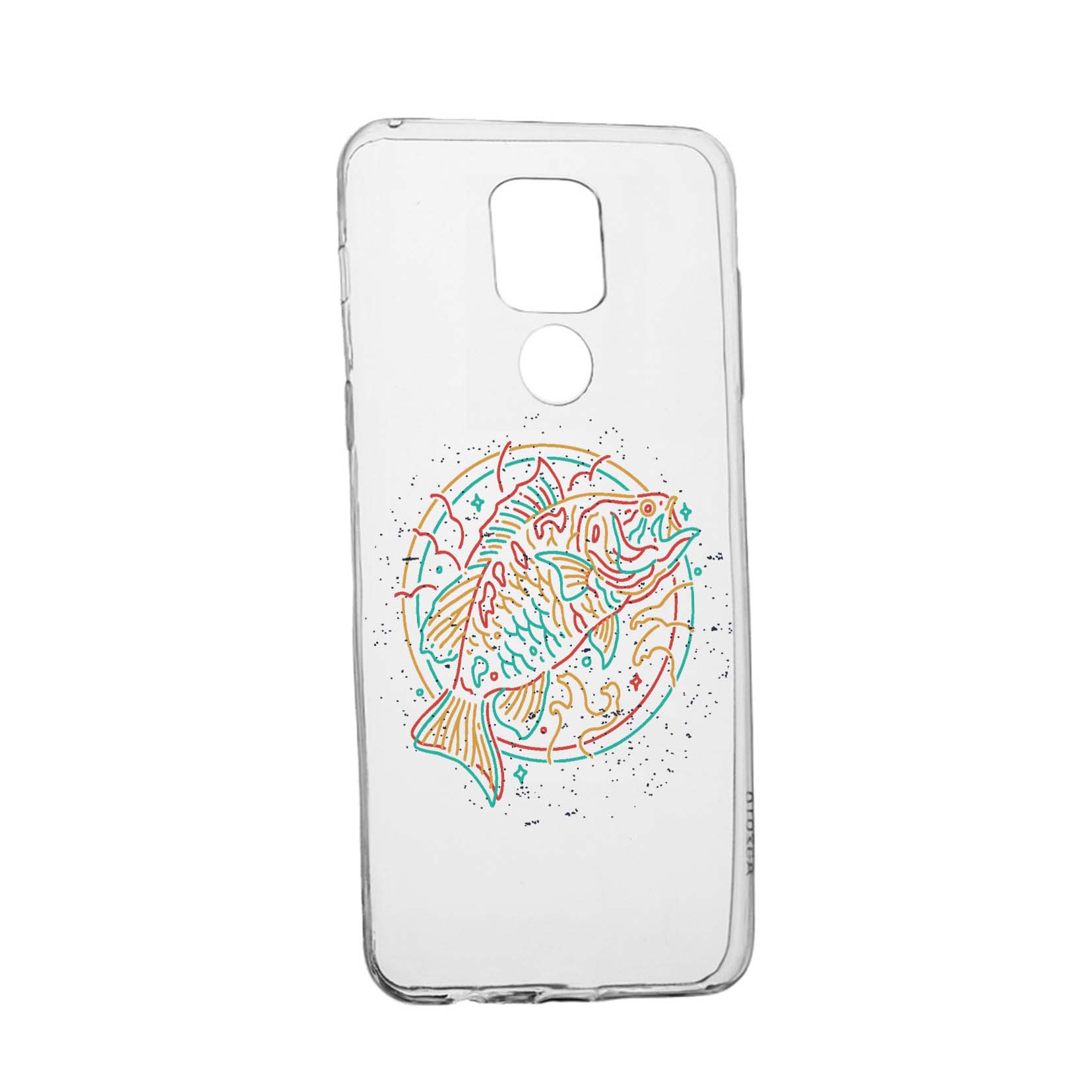 Husa Silicon Compatibila cu Motorola Moto E7 Plus, Neon Fish, rezistenta la uzura, anti-alunecare, 798