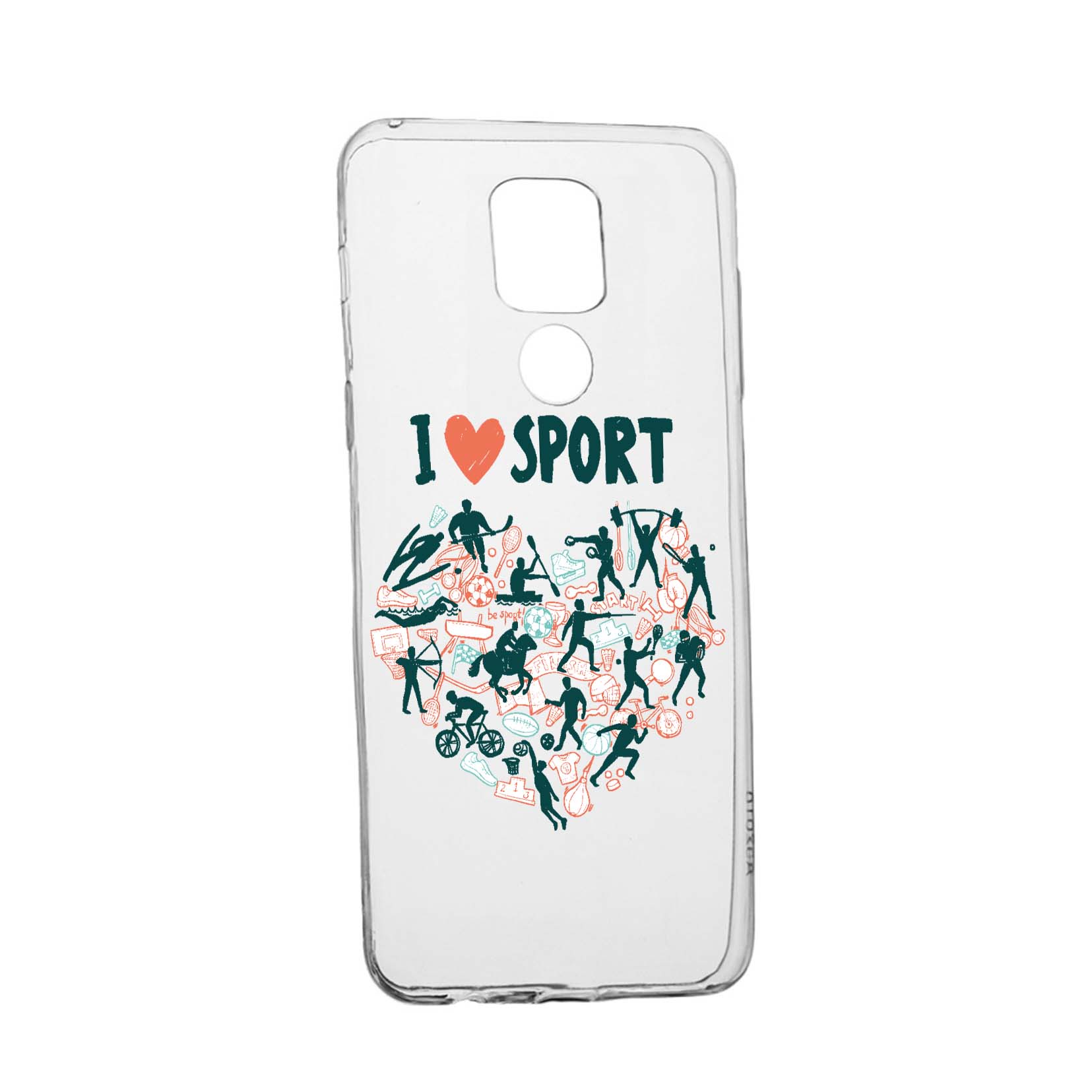 Husa Silicon Compatibila cu Motorola Moto G9 Play, I Love Sport, rezistenta la uzura, anti-alunecare, 803