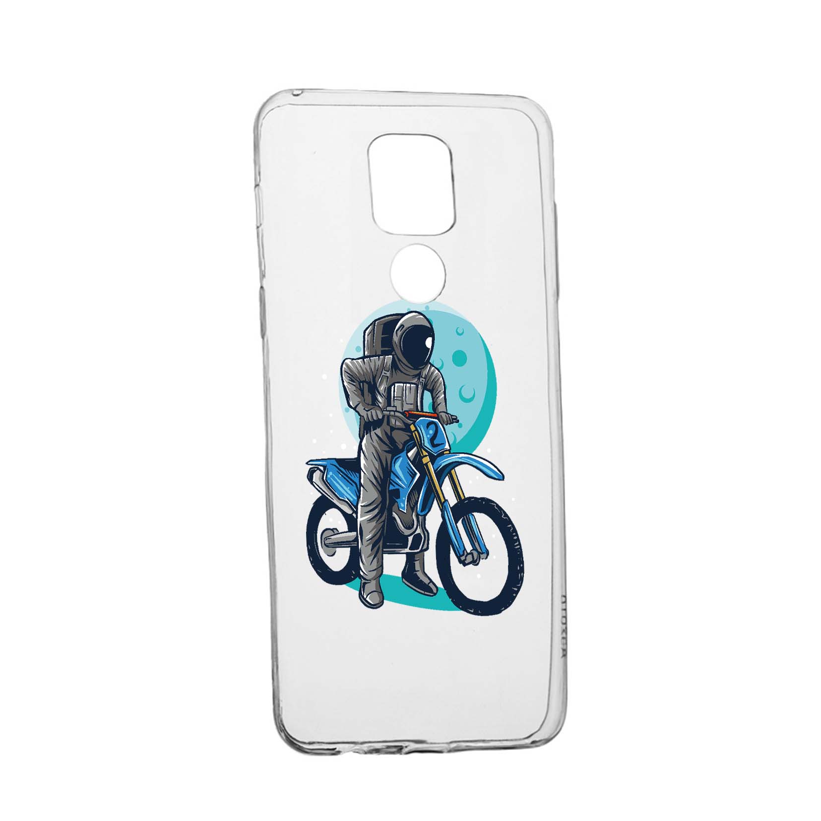 Husa Silicon Compatibila cu Motorola Moto G9, Astronaut Biker, rezistenta la uzura, anti-alunecare, 828