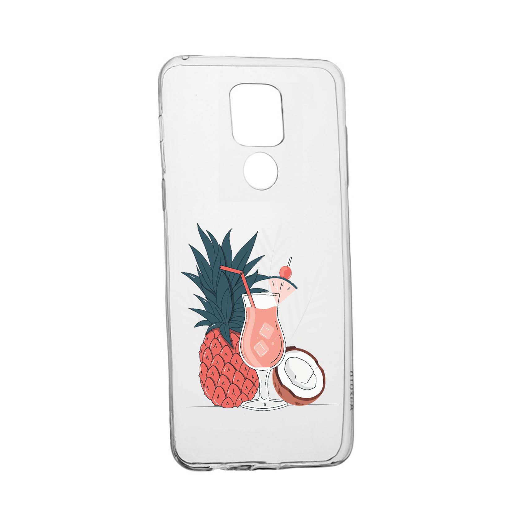 Husa Silicon Compatibila cu Motorola Moto E7 Plus, Summer Coktail, rezistenta la uzura, anti-alunecare, 834