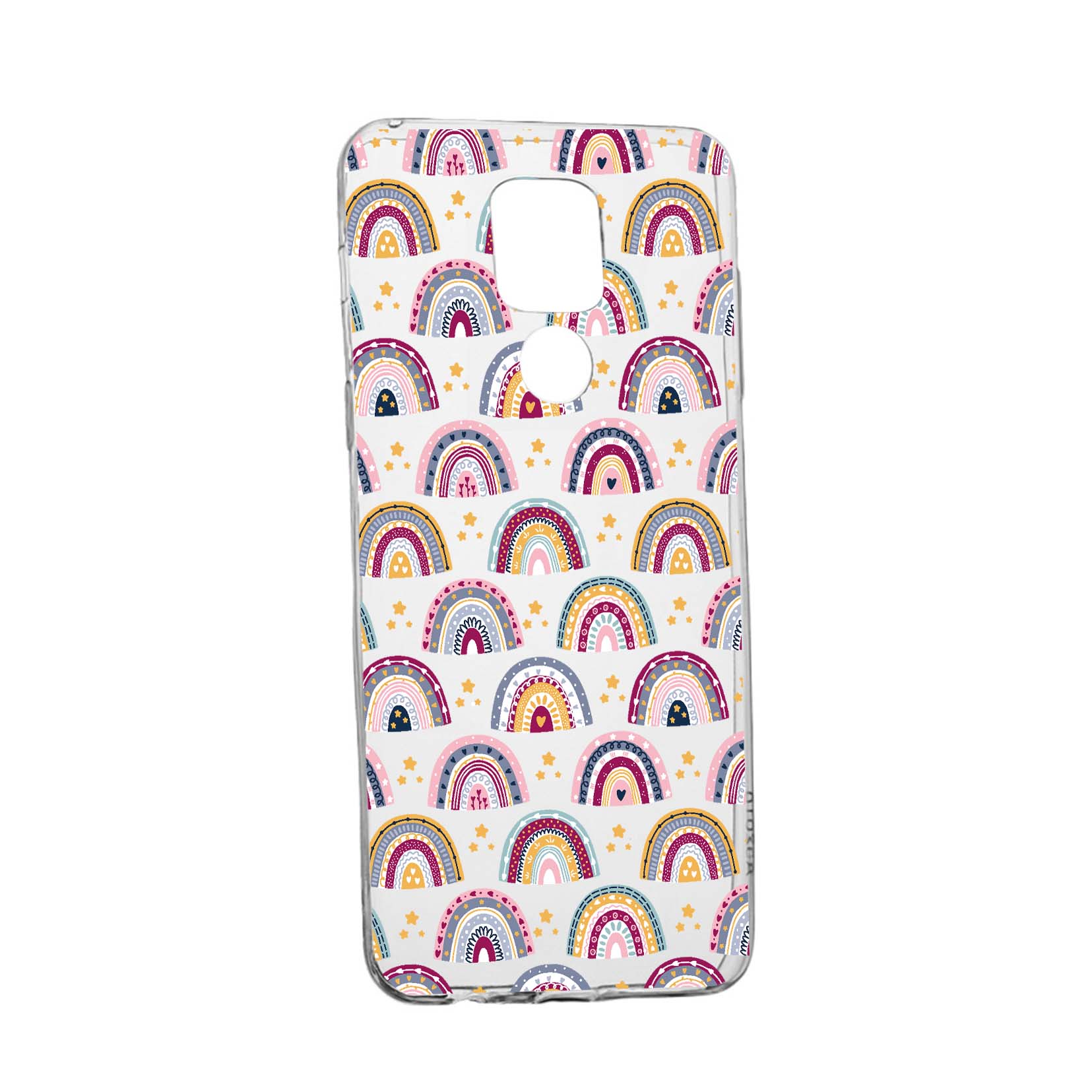 Husa Silicon Compatibila cu Motorola Moto E7 Plus, Rainbow Hand Drawn, rezistenta la uzura, anti-alunecare, 839