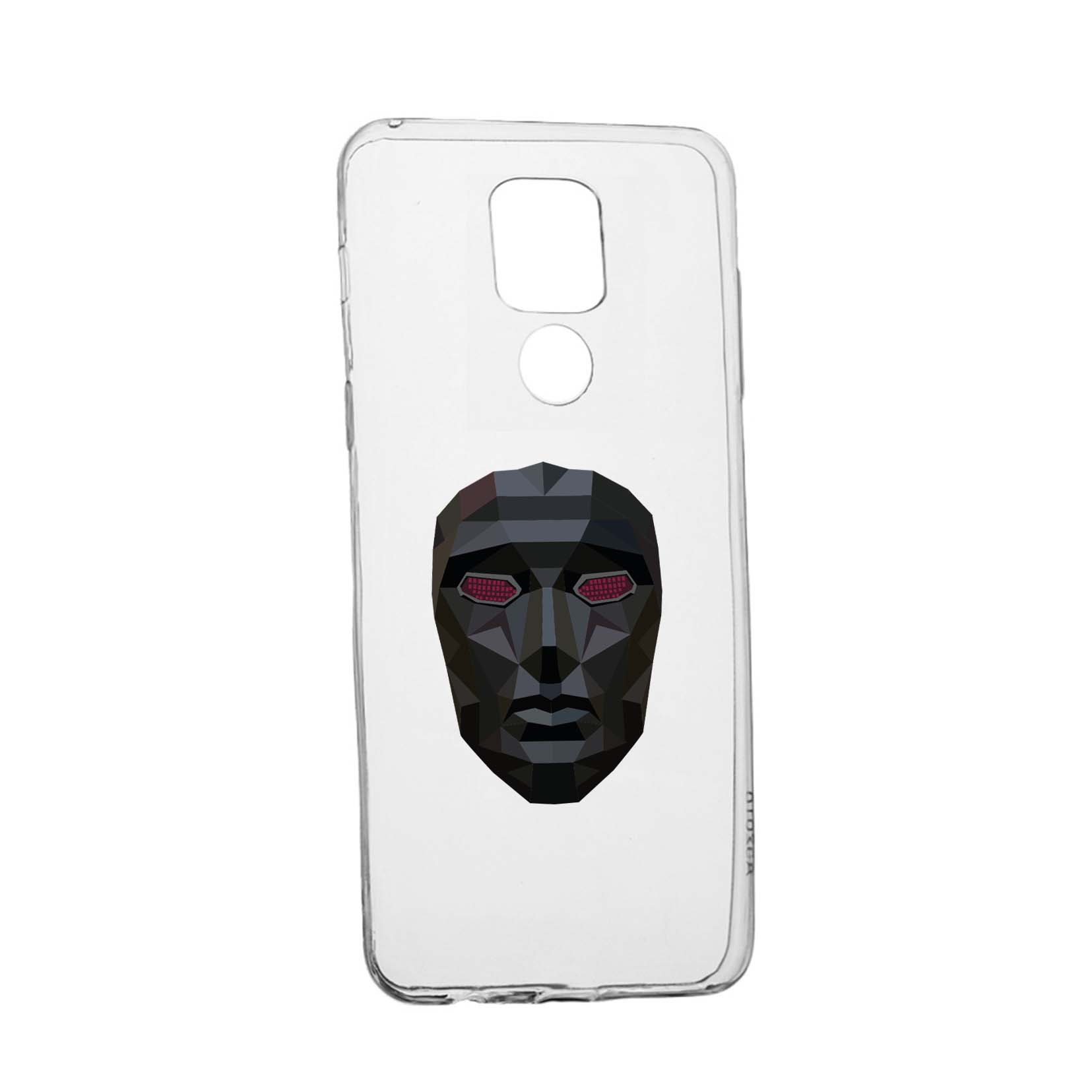Husa Silicon Compatibila cu Motorola Moto E7 Plus, Squid Game - Mask, rezistenta la uzura, anti-alunecare, 844