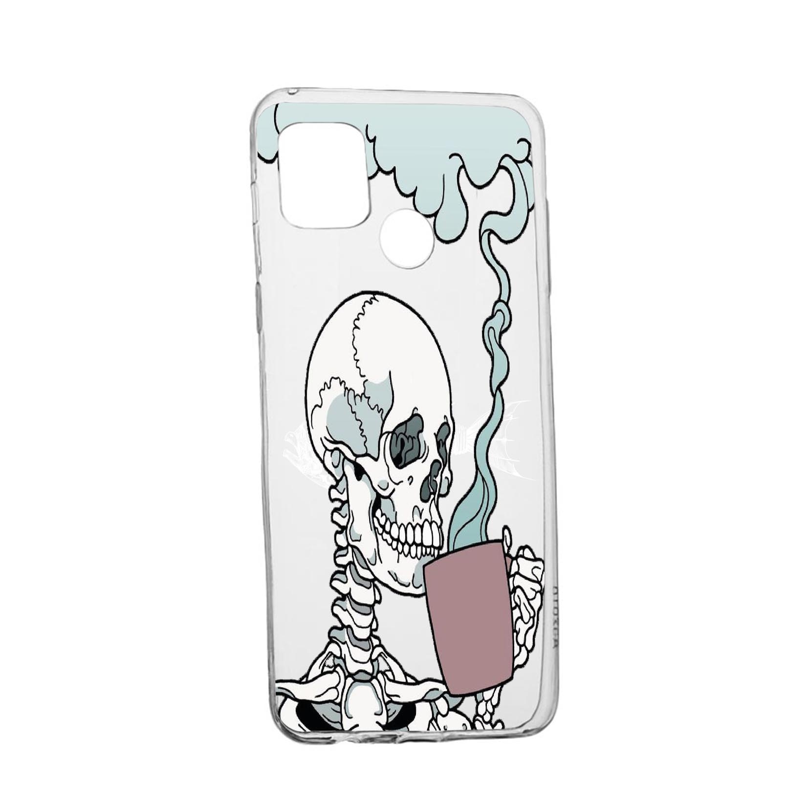 Husa Silicon Thinking Skull, Compatibila Cu Realme 7i / Realme C12, rezistenta la uzura, anti-alunecare, 252