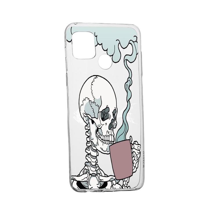 Silicon Thinking Skull Case, съвместим с Realme 7i / Realme C12, устойчив на износване, против плъзгане, 252