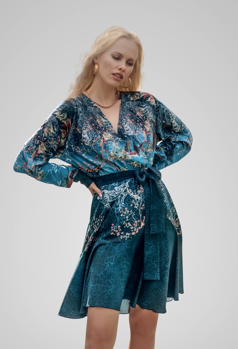 Rochie Iris, Poliester, model Turcoaz