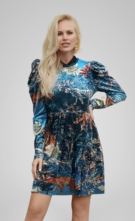 Rochie Iris, Poliester, culoare Turcoaz