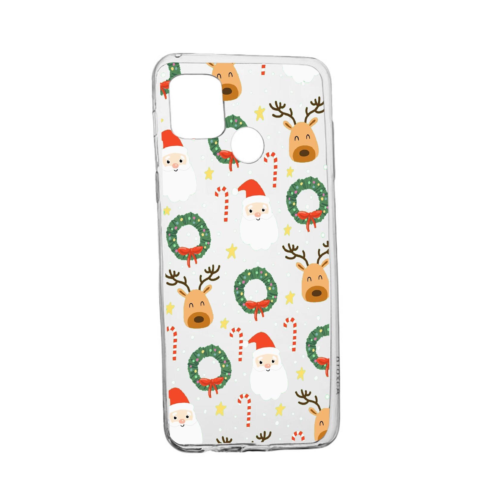 Husa Silicon Xmas, Compatibila Cu Realme 7i / Realme C12, rezistenta la uzura, anti-alunecare, 350