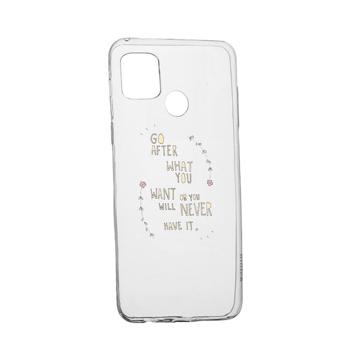 Силиконов калъф Unique за Realme C12, Go After What You Want, Transparent TR 483