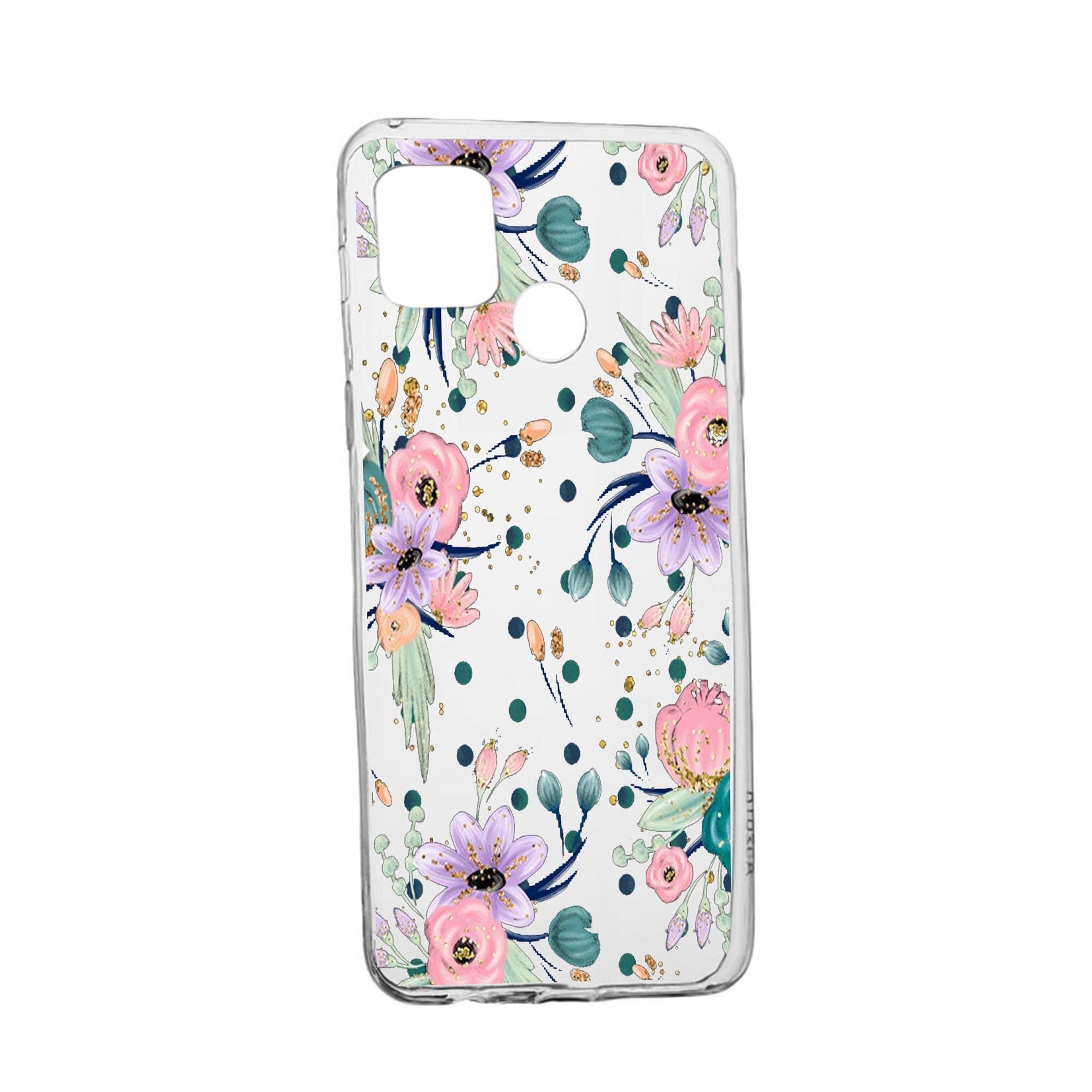 Husa Silicon Flowers, Compatibila Cu Realme 7i / Realme C12, rezistenta la uzura, anti-alunecare, 495