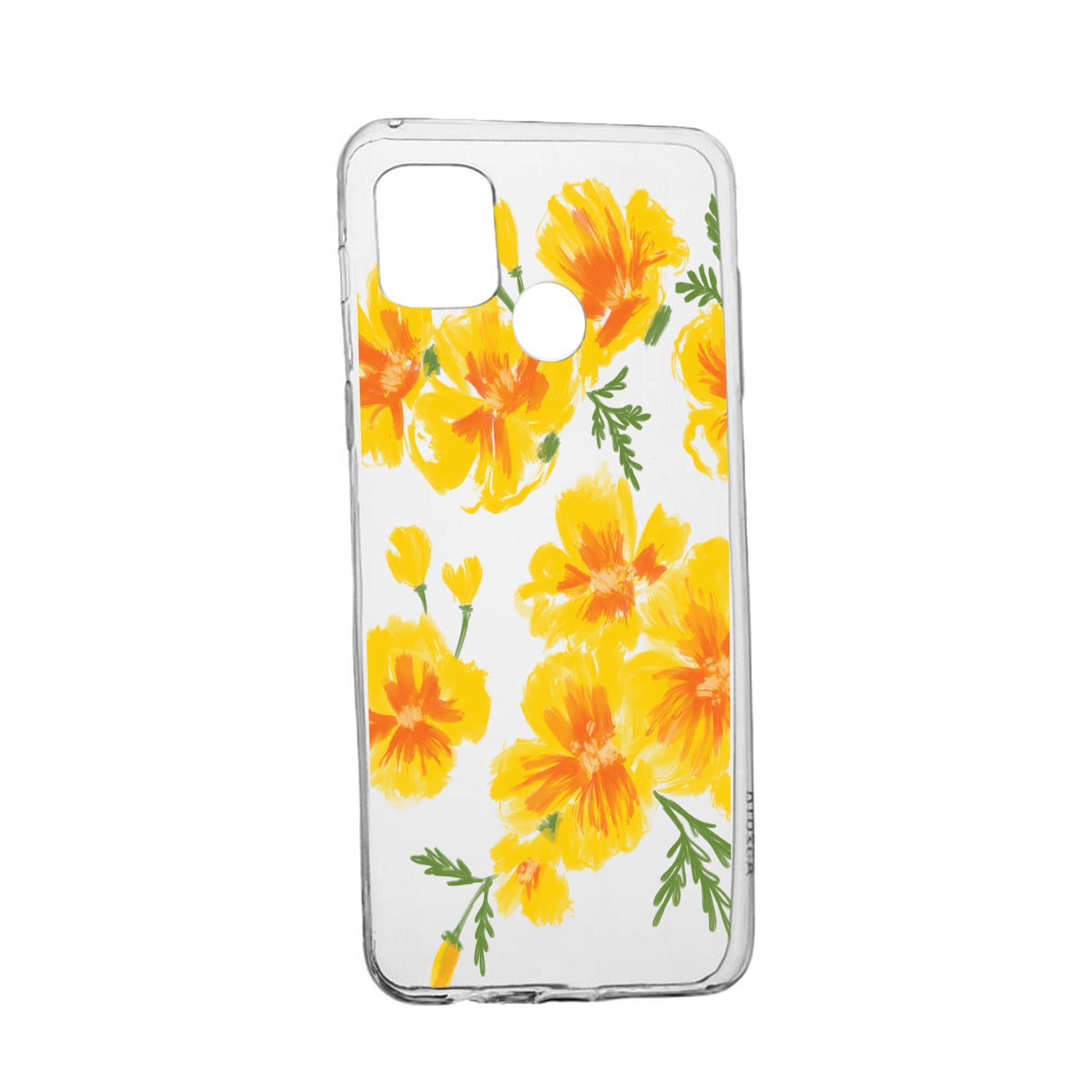 Husa Silicon Flowers, Pastel colors, Compatibila Cu Realme 7i / Realme C12, rezistenta la uzura, anti-alunecare, 502