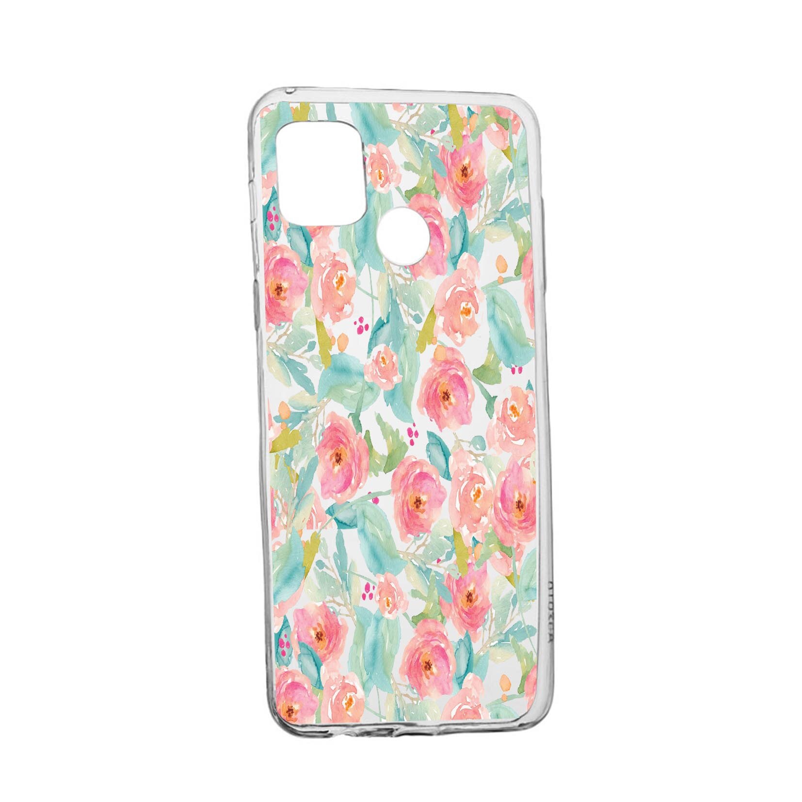 Husa Silicon Flowers, Pastel colors, Compatibila Cu Realme 7i / Realme C12, rezistenta la uzura, anti-alunecare, 503
