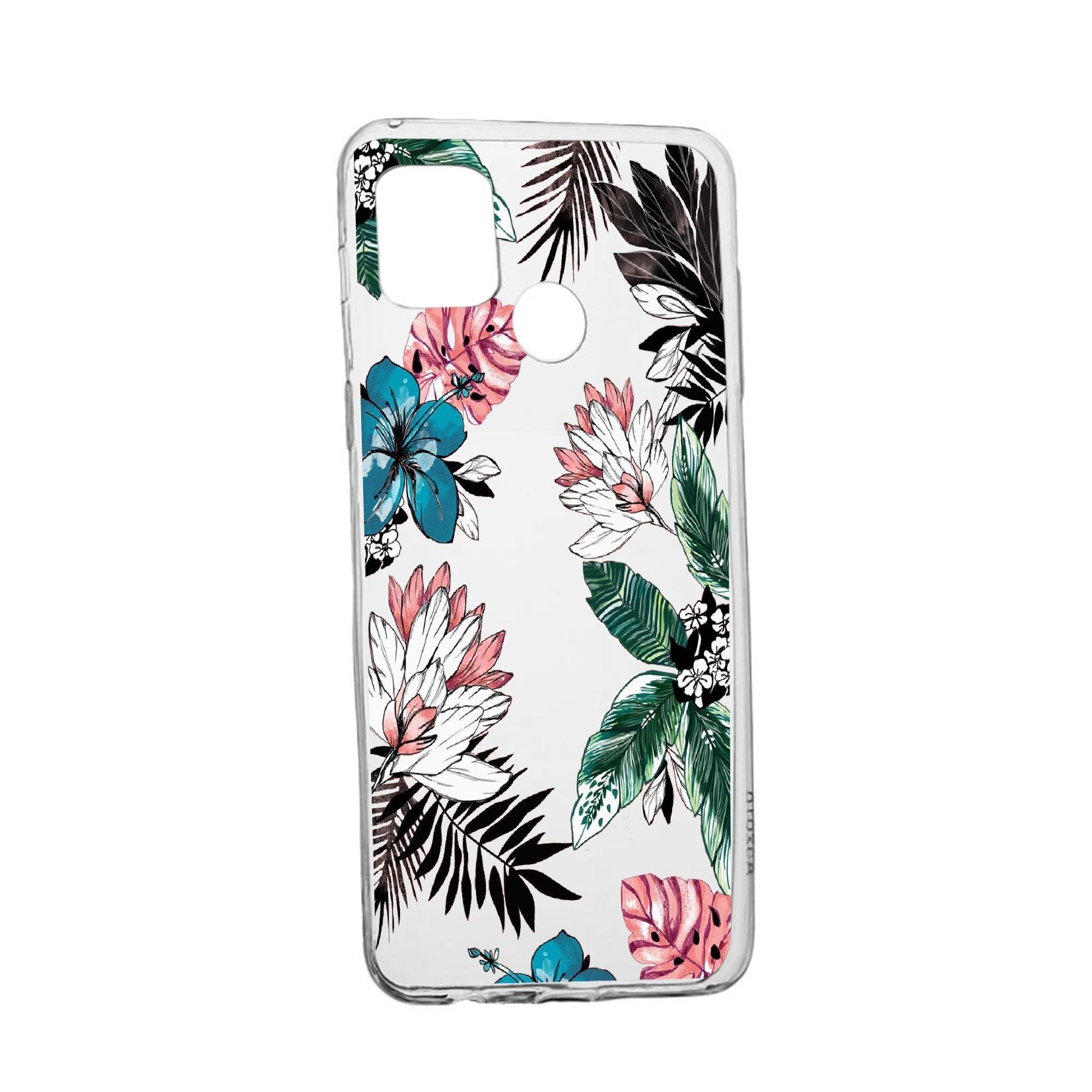 Husa Silicon Tropical Flowers, Compatibila Cu Realme 7i / Realme C12, rezistenta la uzura, anti-alunecare, 500