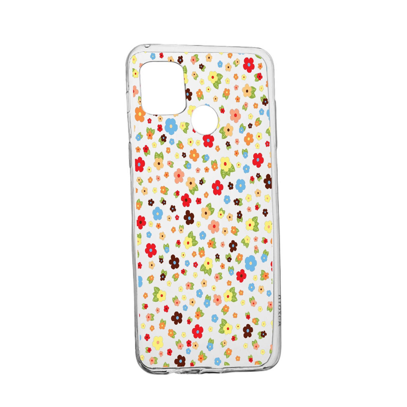Husa Silicon Happy Flowers, Compatibila Cu Realme 7i / Realme C12, rezistenta la uzura, anti-alunecare, 501