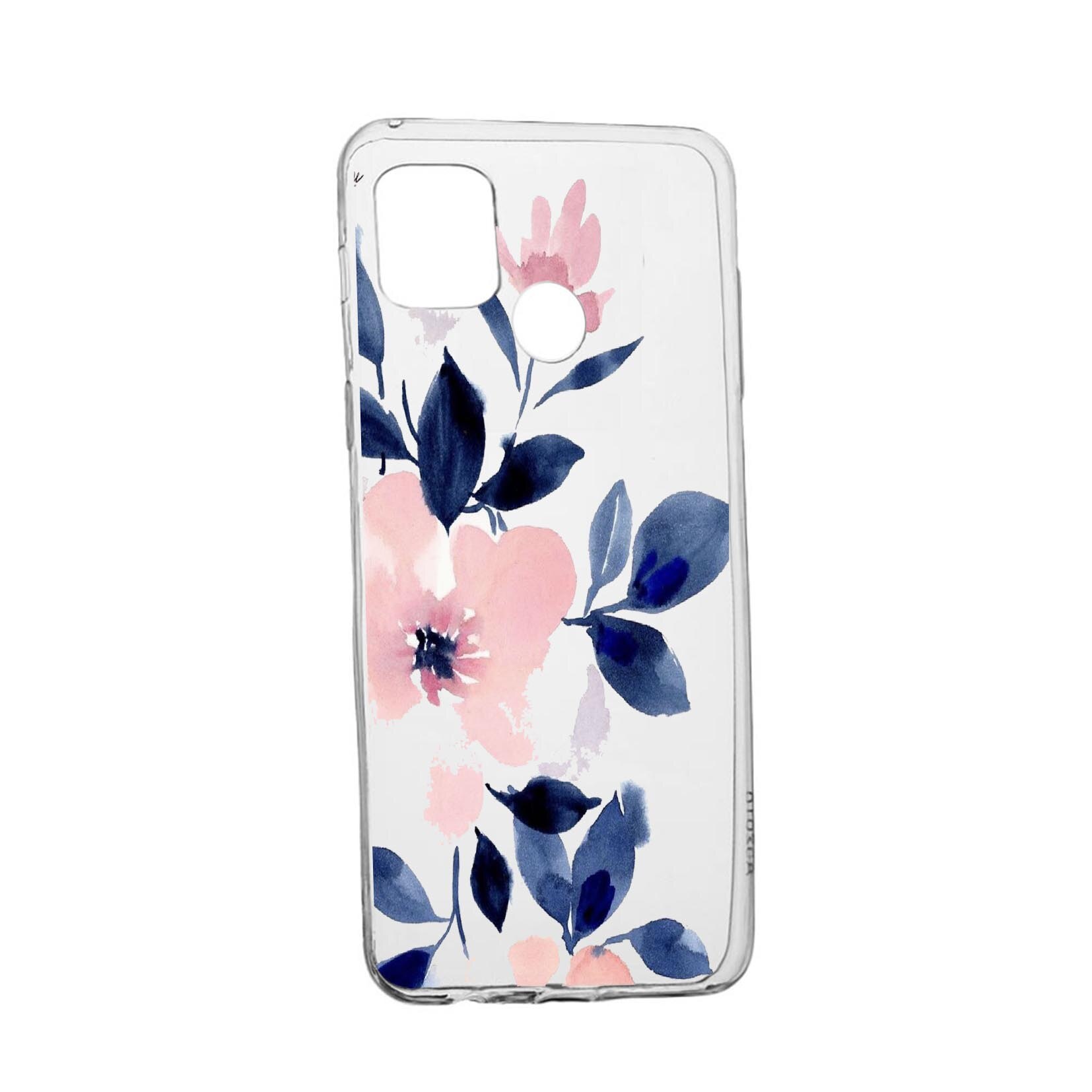 Husa Silicon Flowers, Pastel colors, Compatibila Cu Realme 7i / Realme C12, rezistenta la uzura, anti-alunecare, 506