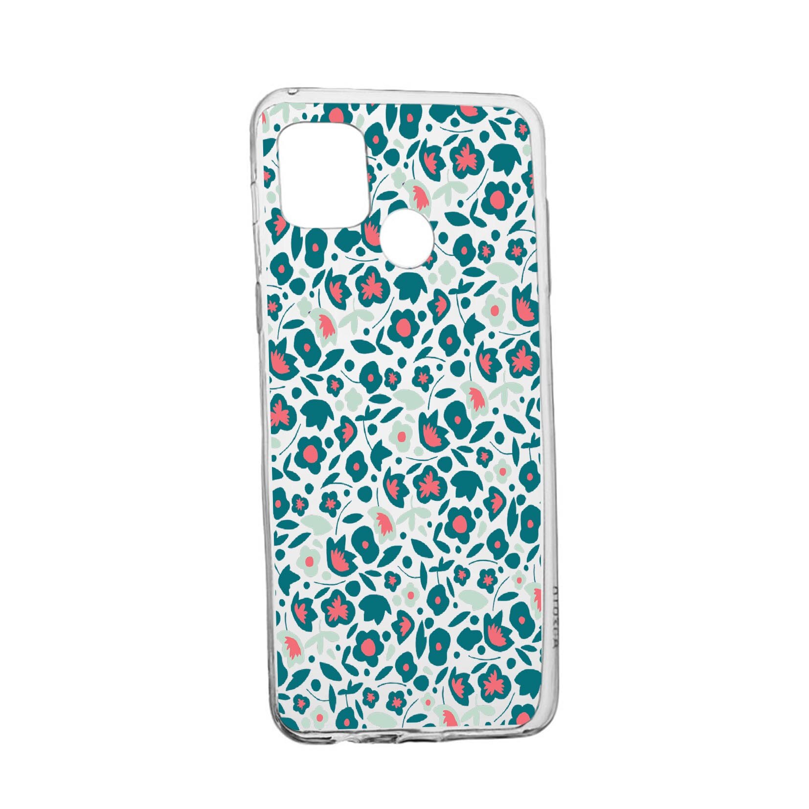 Husa Silicon Green Flowers Pattern, Compatibila Cu Realme 7i / Realme C12, rezistenta la uzura, anti-alunecare, 632