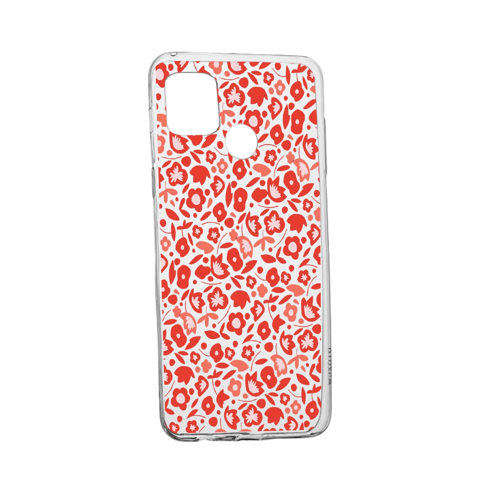 Husa Silicon Red Floweres Pattern, Compatibila Cu Realme 7i / Realme C12, rezistenta la uzura, anti-alunecare, 631