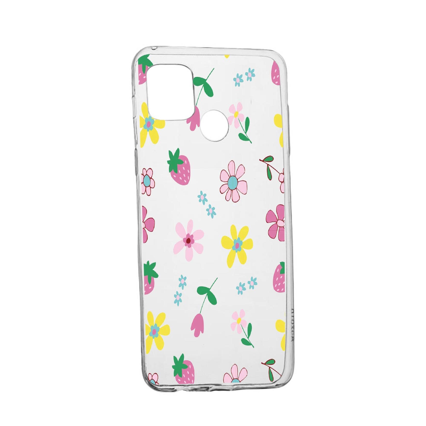 Husa Silicon Flowers, Compatibila Cu Realme 7i / Realme C12, rezistenta la uzura, anti-alunecare, 687