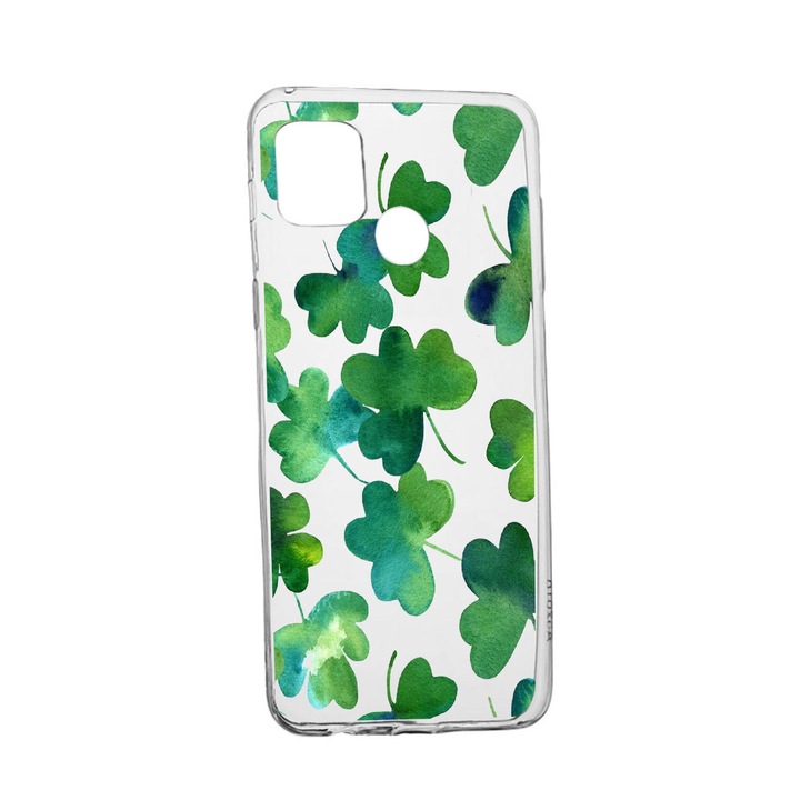 Silicon Green leaf case, Съвместим с Realme 7i / Realme C12, устойчивост на износване, против плъзгане, 697