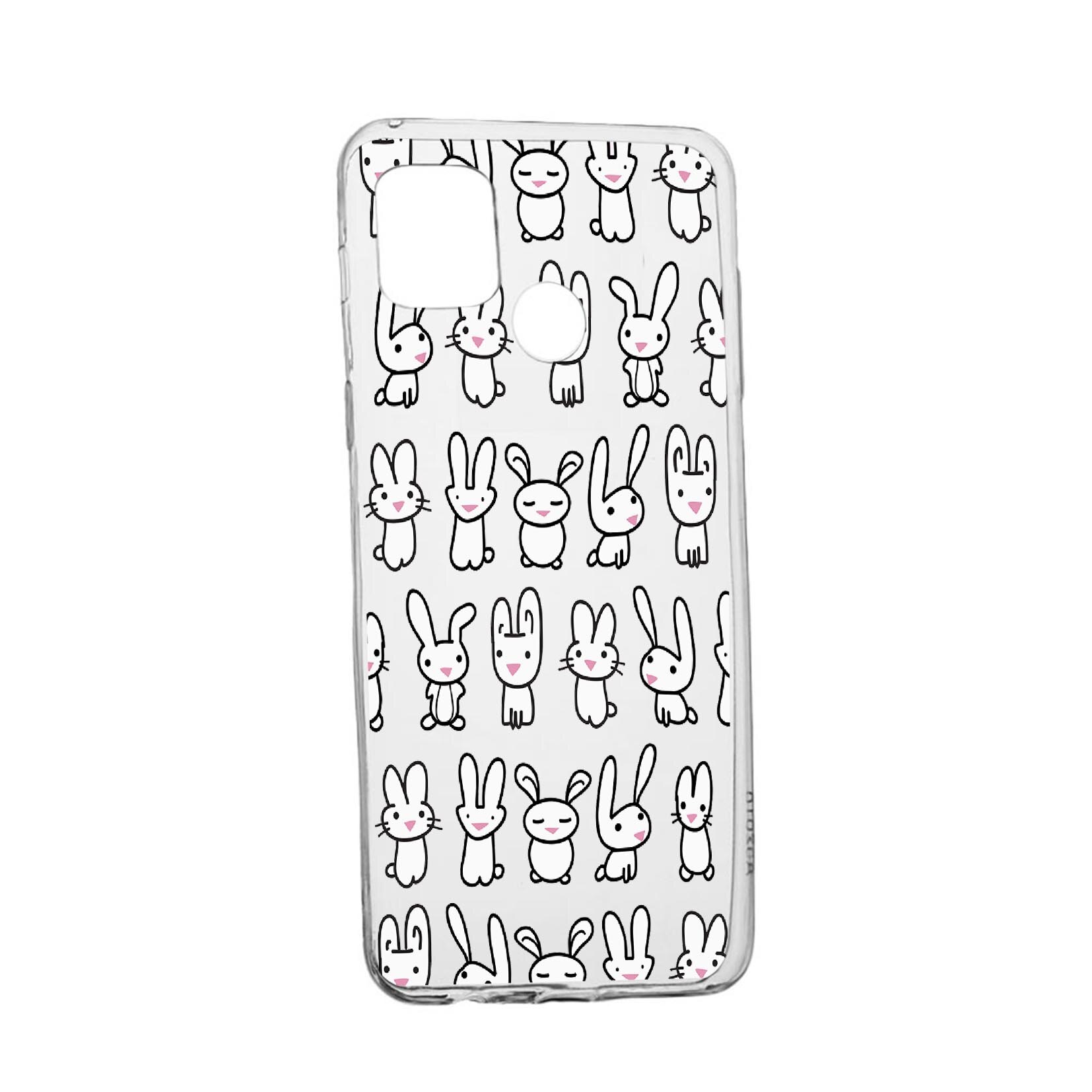 Husa Silicon Rabbits, Compatibila Cu Realme 7i / Realme C12, rezistenta la uzura, anti-alunecare, 691