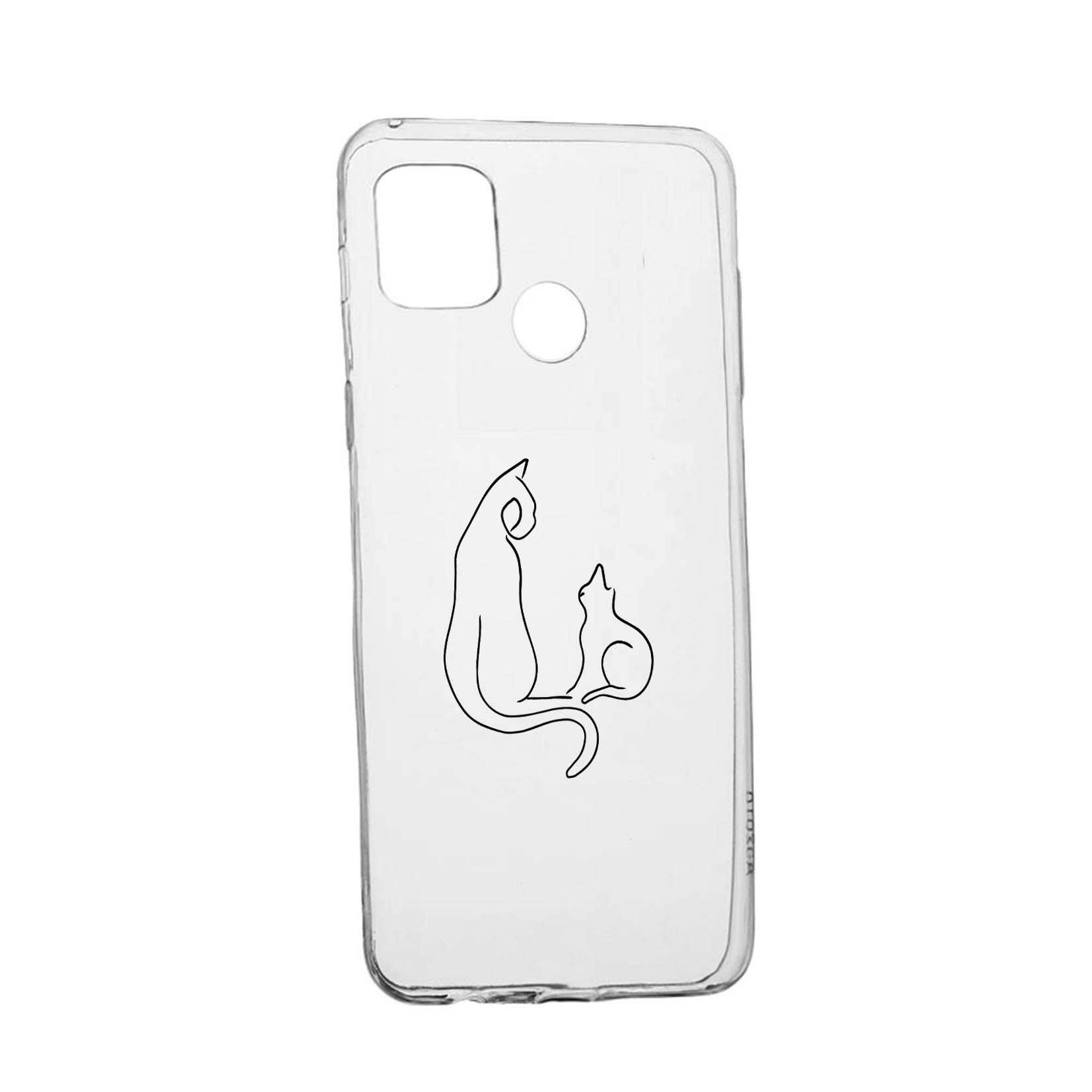 Husa Silicon Compatibila cu Realme 7i / Realme C12, Abstract Cat, rezistenta la uzura, anti-alunecare, 738