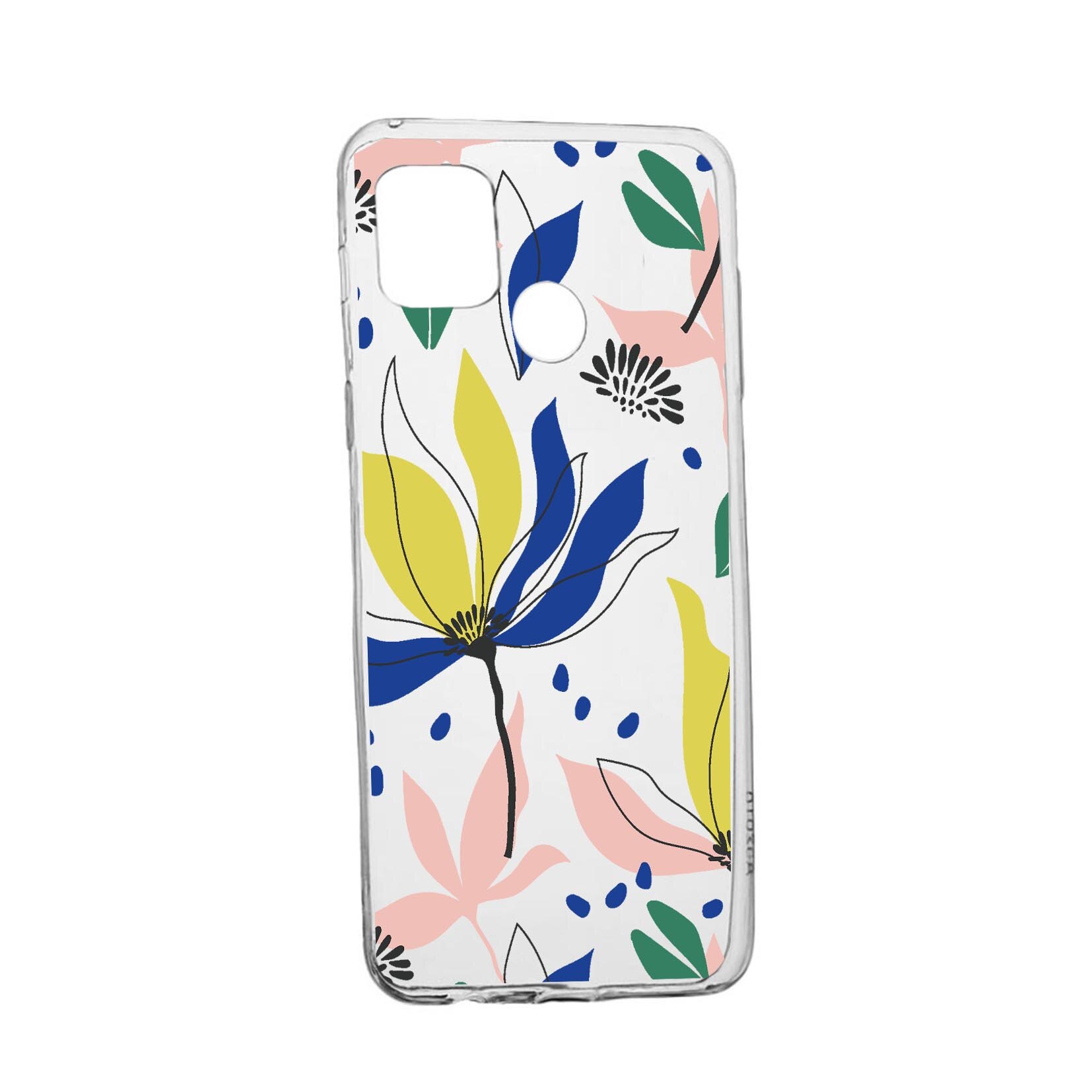 Husa Silicon Compatibila cu Realme 7i / Realme C12, Flowers Pattern, rezistenta la uzura, anti-alunecare, 754