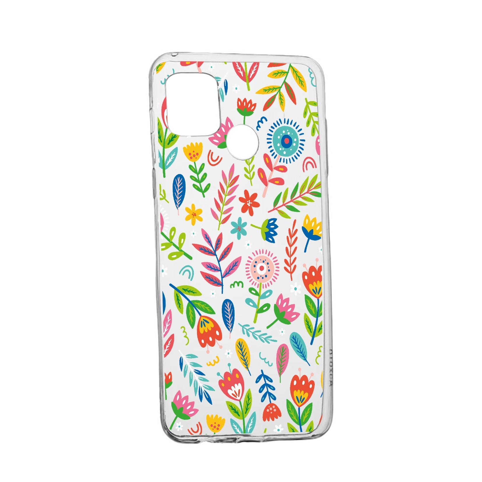 Husa Silicon Compatibila cu Realme 7i / Realme C12, Happy Flowers, rezistenta la uzura, anti-alunecare, 756