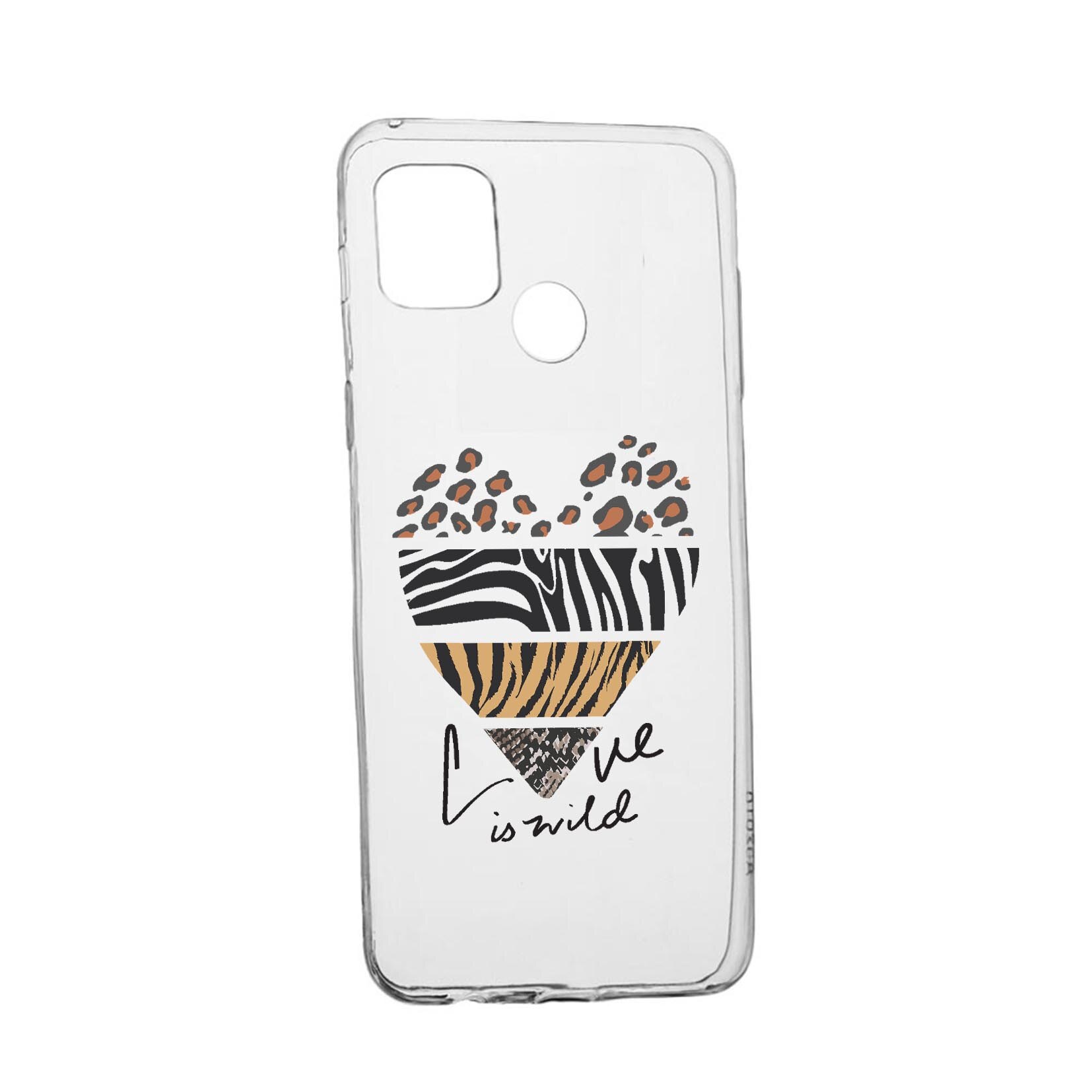 Husa Silicon Compatibila cu Realme 7i / Realme C12, Love Is Wild, rezistenta la uzura, anti-alunecare, 762