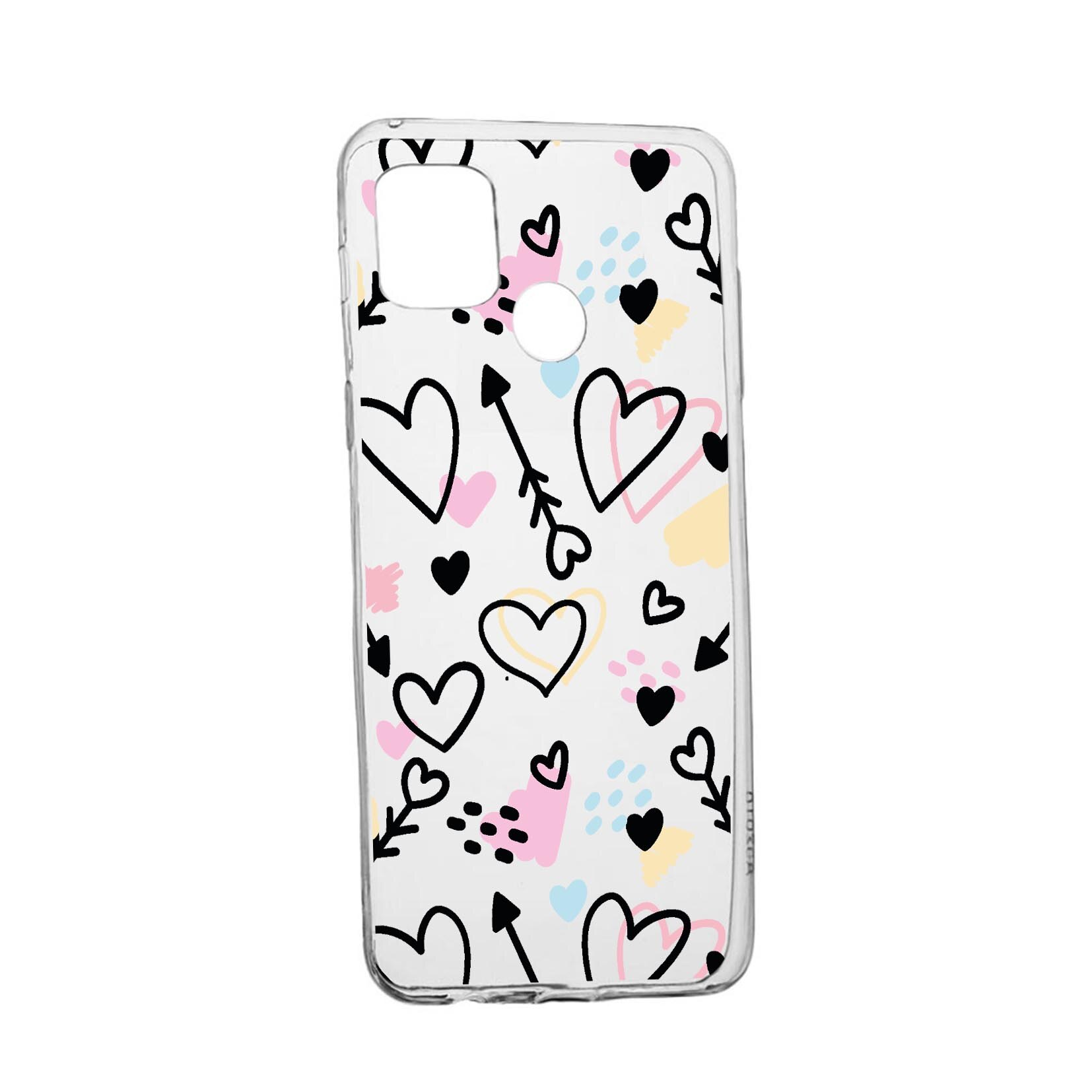 Husa Silicon Compatibila cu Realme 7i / Realme C12, Love Symbols, rezistenta la uzura, anti-alunecare, 764