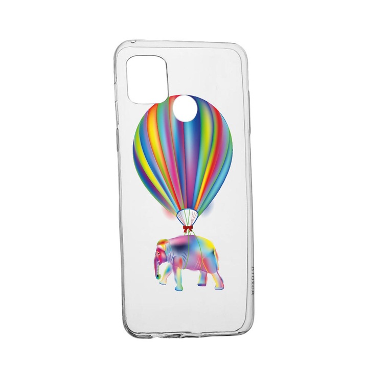 Силиконов калъф, съвместим с Realme 7i / Realme C12, Rainbow Elephant, устойчивост на износване, противоплъзгащ се, 767