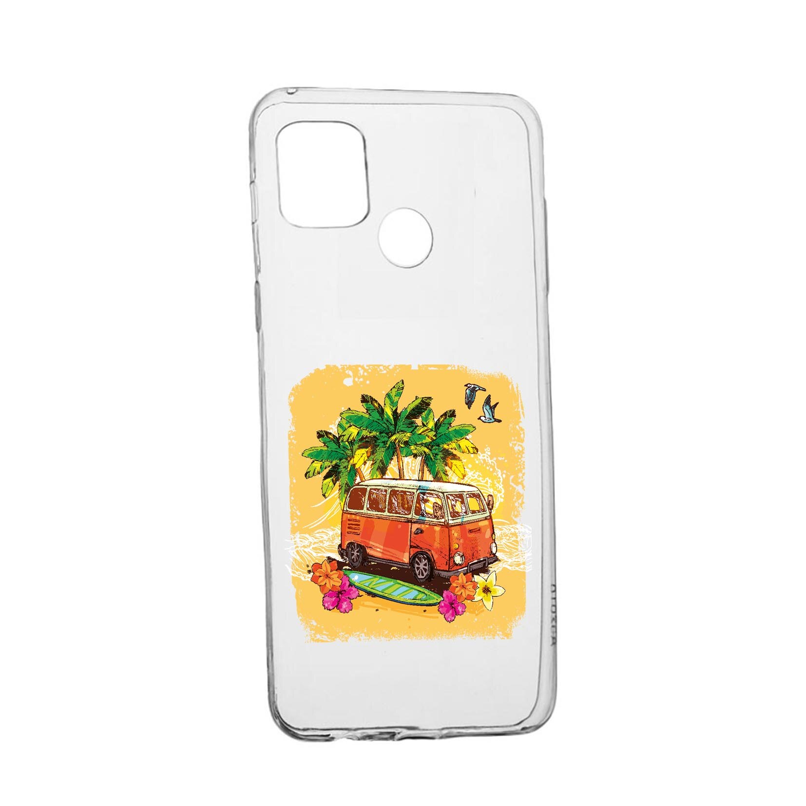 Husa Silicon Compatibila cu Realme 7i / Realme C12, Summer Car, rezistenta la uzura, anti-alunecare, 814