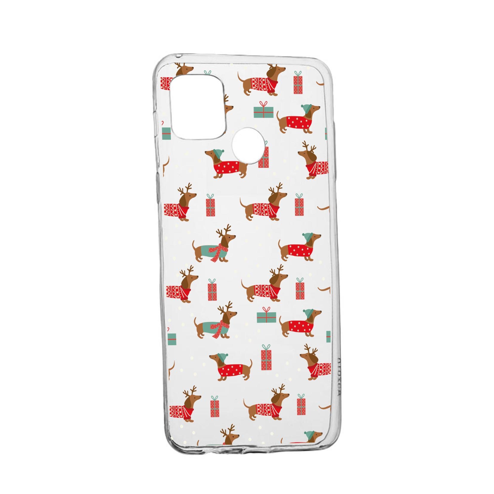 Husa Silicon Compatibila cu Realme 7i / Realme C12, Dachshund Christmas, rezistenta la uzura, anti-alunecare, 871