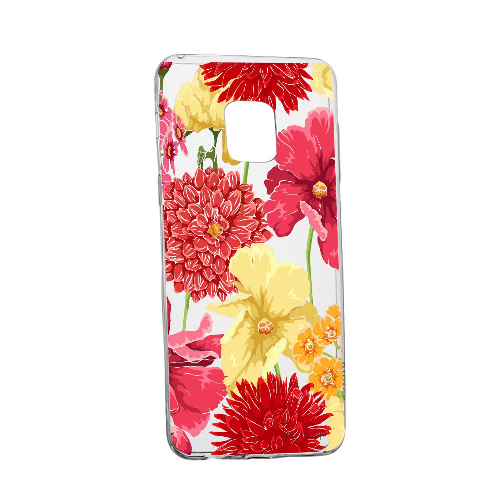 Husa Silicon Flowers Red Yellow, Compatibila Cu Nokia XR20, rezistenta la uzura, anti-alunecare, 634