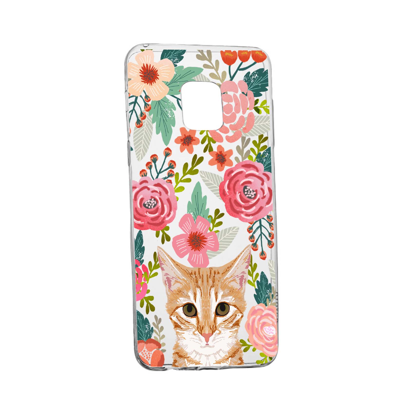 Husa Silicon Cat and Flowers, Compatibila Cu Nokia XR20, rezistenta la uzura, anti-alunecare, 638