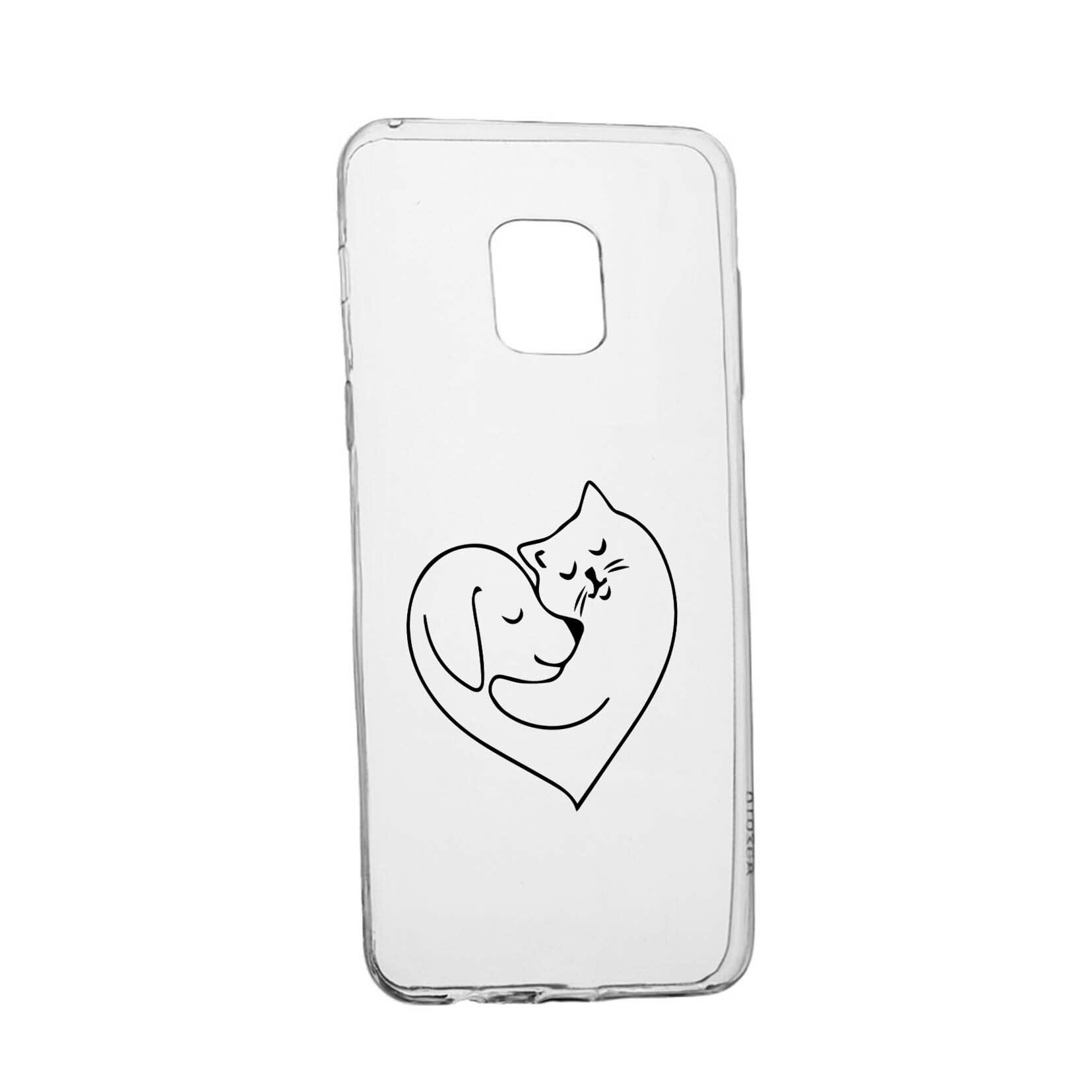 Husa Silicon Compatibila cu Nokia XR20, Dog And Cat Love, rezistenta la uzura, anti-alunecare, 739