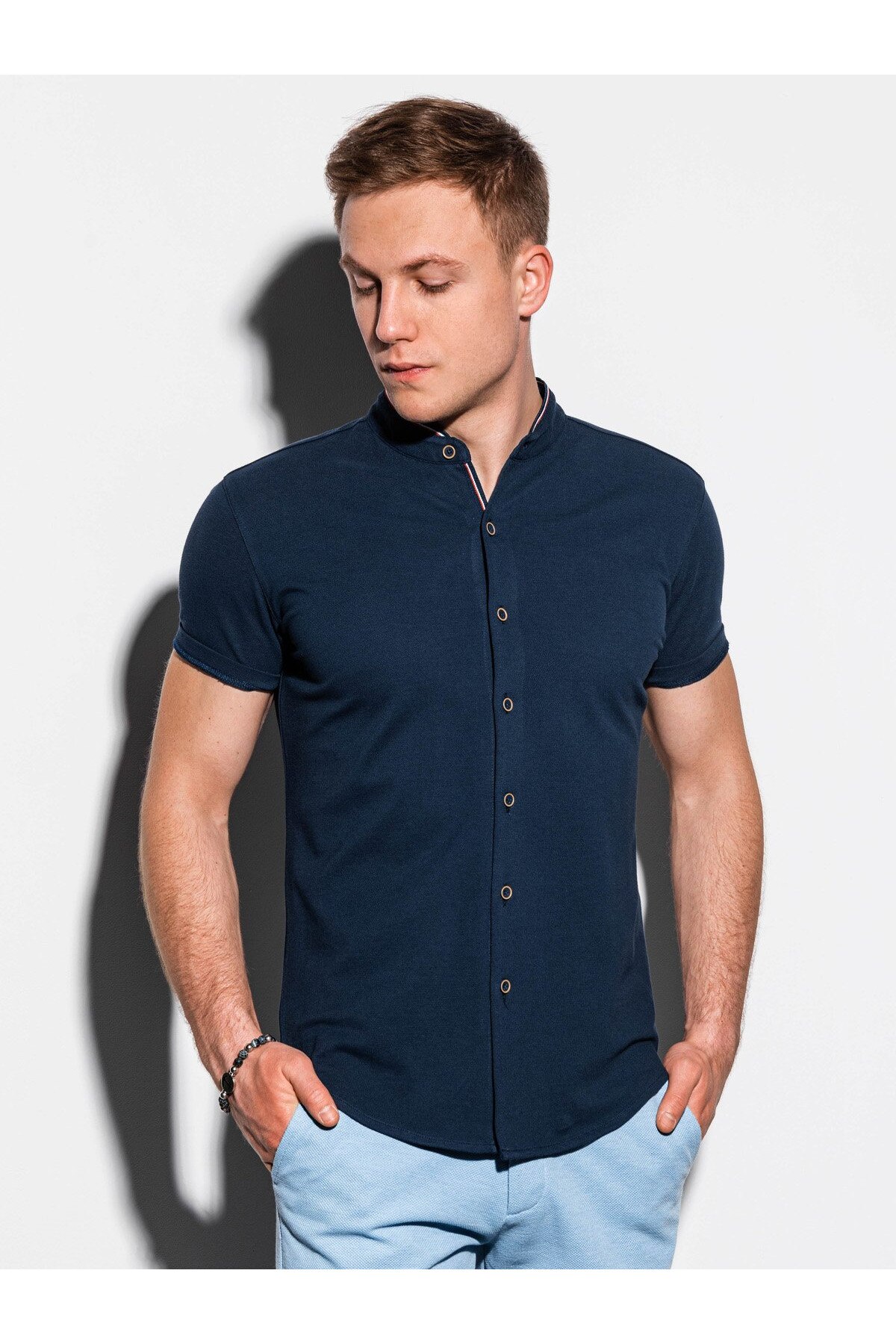 Camasa cu maneca scurta barbati, Bleumarin, M