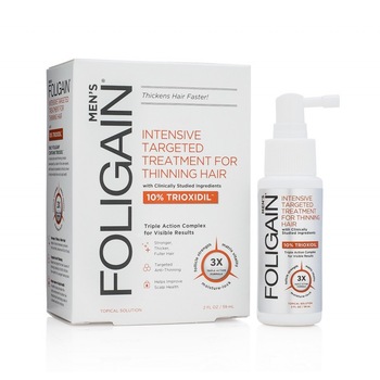 Tratament intensiv pentru par subtire pentru barbati cu 10% Trioxidil® (2oz) 59ml, Foligain Tratament intensiv pentru par subtire pentru barbati cu 10% Trioxidil® (2oz) 59ml, Foligain