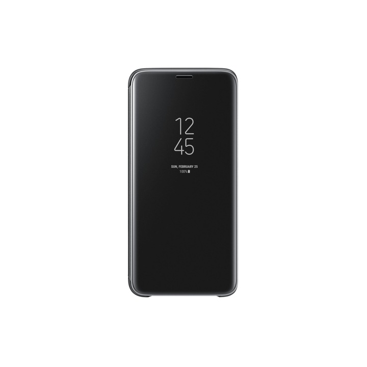 Husa de protectie Clear View pentru Samsung Galaxy A40, negru, flip cover