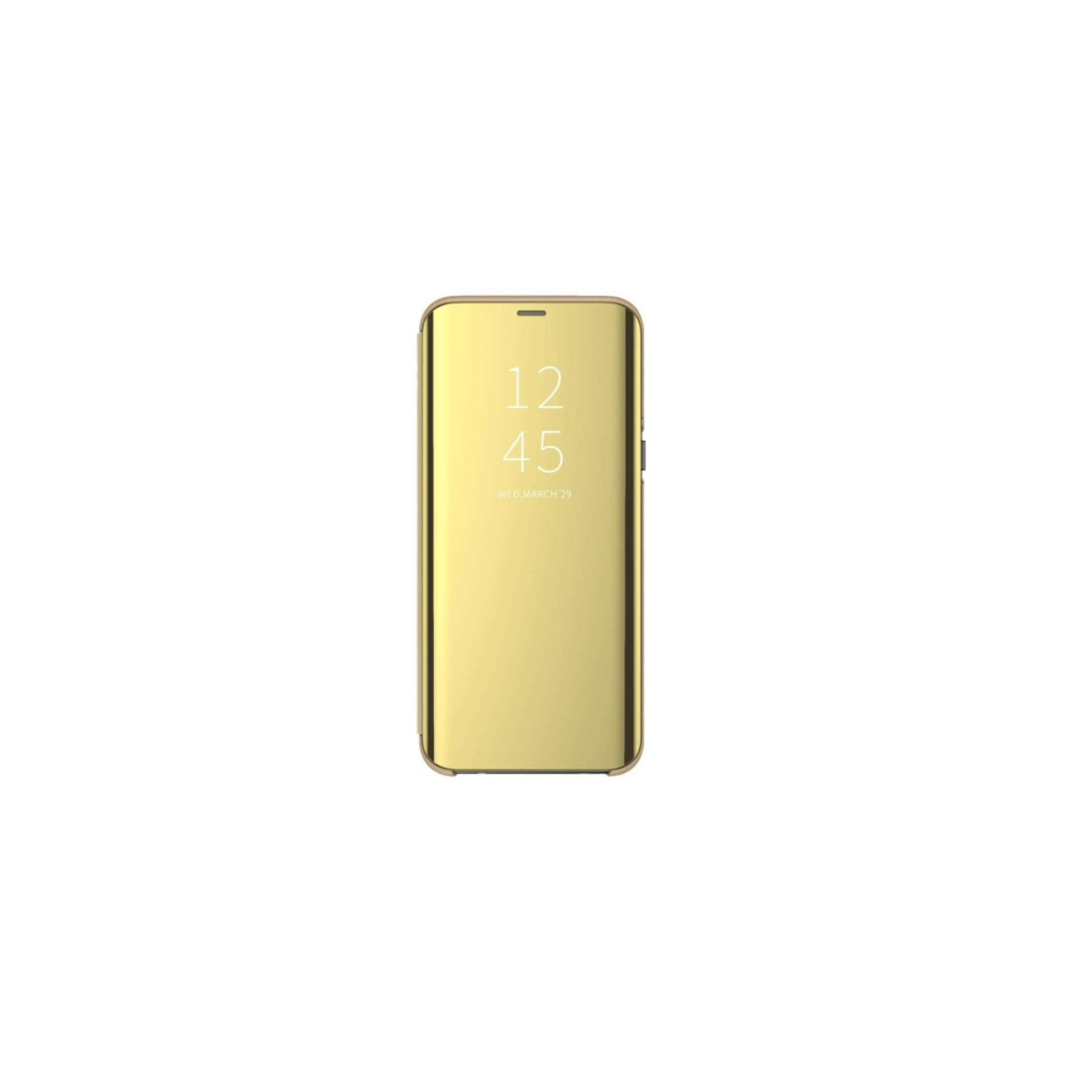 Husa de protectie Clear View pentru Samsung Galaxy A41, Gold, flip cover