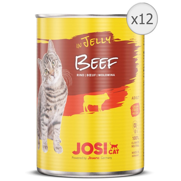 Hrana umeda pentru pisici Josera JosiCat, Vita in aspic, 12 x 400g