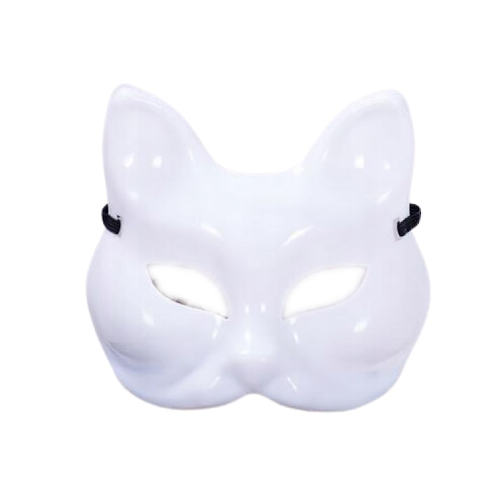 Пластмасова маска, Котка, Бял