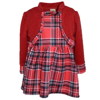 Set 2 piese rochie si bolero pentru fete Tylkomet TLY-9-104, Rosu 67431 Set 2 piese rochie si bolero pentru fete Tylkomet TLY-9-104, Rosu 67431