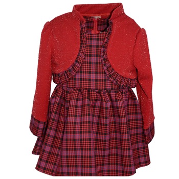 Set 2 piese rochie si bolero pentru fete Tylkomet TLY-11-110, Rosu 67449 Set 2 piese rochie si bolero pentru fete Tylkomet TLY-11-110, Rosu 67449