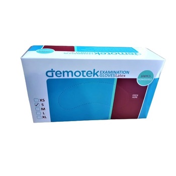 Cutie 100 buc Manusi De Examinare Latex Pudrate, Marimea S, Demotek Cutie 100 buc Manusi De Examinare Latex Pudrate, Marimea S, Demotek