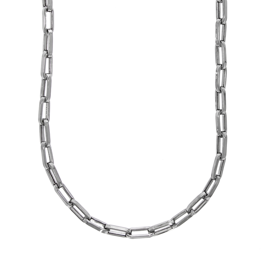 Lant Argint Barbatesc cu Zale Dreptunghiulare