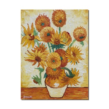 Tablou pictat manual, Artnova - Vaza cu floarea soarelui (3) - 40x30cm pictura ulei pe panza, reproducere Vincent van Gogh Tablou pictat manual, Artnova - Vaza cu floarea soarelui (3) - 40x30cm pictura ulei pe panza, reproducere Vincent van Gogh