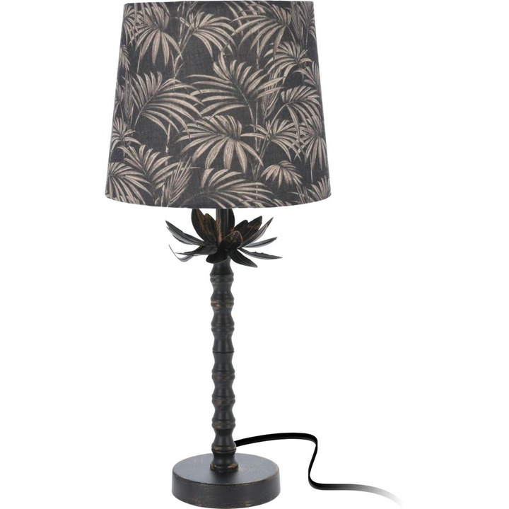 Lampa de pasa decorativa negru, cu design de frunze, 22x49 cm, Koopman