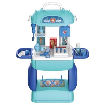 Set ustensile doctor in gentuta, seringi, stetoscop, plasturi si alte accesorii de jucarie pentru copii, 23 piese, 48 x 14 x 34.2 cm Set ustensile doctor in gentuta, seringi, stetoscop, plasturi si alte accesorii de jucarie pentru copii, 23 piese, 48 x 14 x 34.2 cm