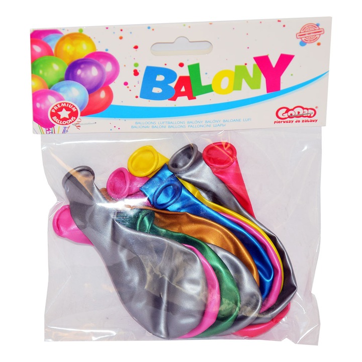 Fémes árnyalatú Lufi Csomag, 25 Cm - 10 Db