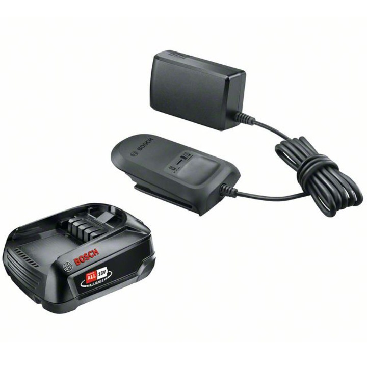 Комплект батерия и зарядно устройство Bosch 1600A01T9S, 18 V, 2.5 Ah, Технология Power For All