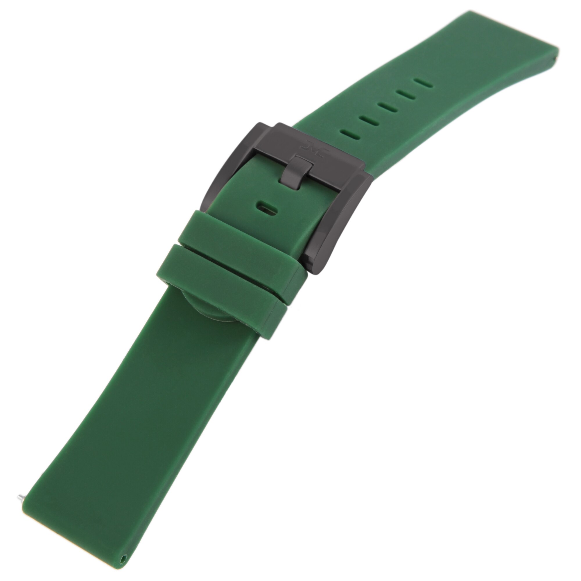Curea de ceas din silicon TW Steel, verde inchis, catarama neagra, 22 mm